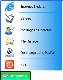 Internet Caf Software Customer Menu